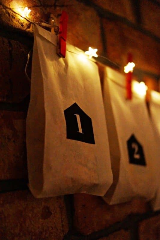 kalendarz adwentowy z woreczków śniadaniowych